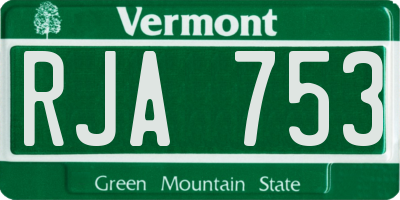 VT license plate RJA753