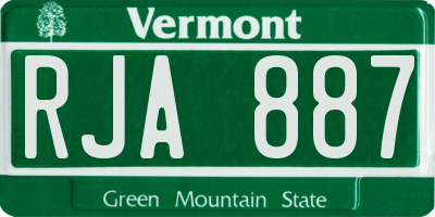 VT license plate RJA887