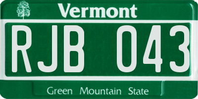 VT license plate RJB043
