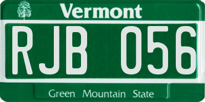VT license plate RJB056