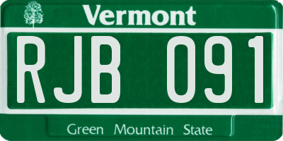 VT license plate RJB091
