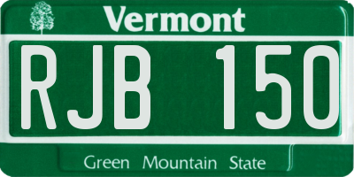 VT license plate RJB150