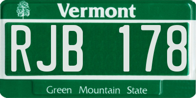 VT license plate RJB178