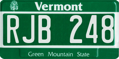 VT license plate RJB248