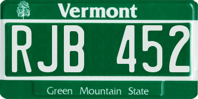 VT license plate RJB452