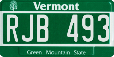 VT license plate RJB493