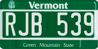 VT license plate RJB539