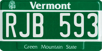 VT license plate RJB593