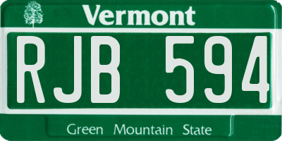 VT license plate RJB594