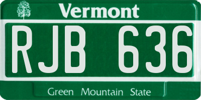 VT license plate RJB636