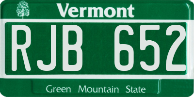 VT license plate RJB652
