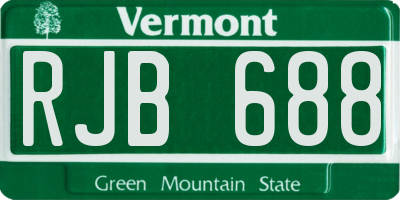 VT license plate RJB688