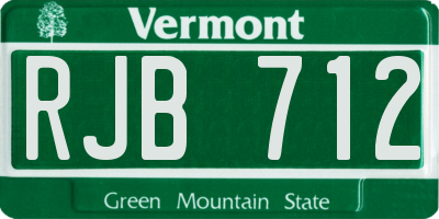 VT license plate RJB712