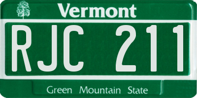 VT license plate RJC211