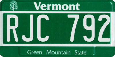 VT license plate RJC792