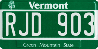 VT license plate RJD903