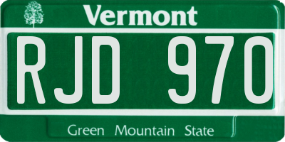 VT license plate RJD970