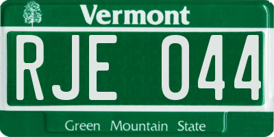 VT license plate RJE044