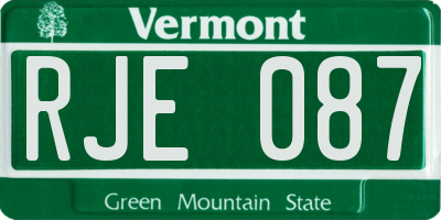 VT license plate RJE087
