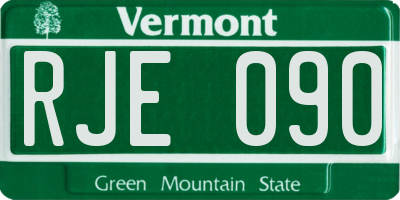 VT license plate RJE090