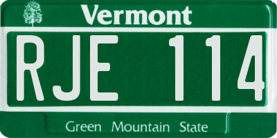 VT license plate RJE114