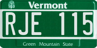 VT license plate RJE115