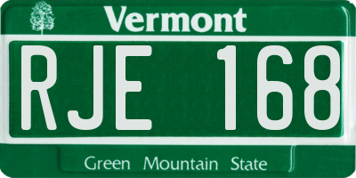 VT license plate RJE168