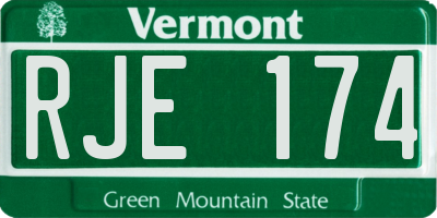 VT license plate RJE174