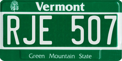 VT license plate RJE507