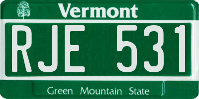 VT license plate RJE531
