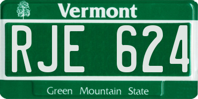 VT license plate RJE624
