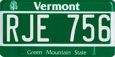 VT license plate RJE756