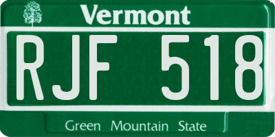 VT license plate RJF518