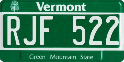 VT license plate RJF522