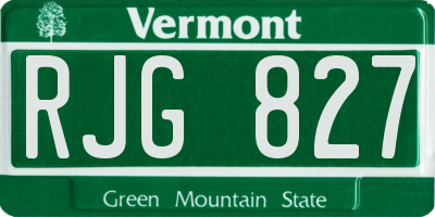 VT license plate RJG827