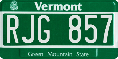 VT license plate RJG857