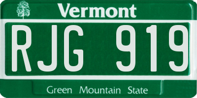 VT license plate RJG919