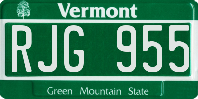 VT license plate RJG955