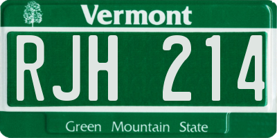 VT license plate RJH214