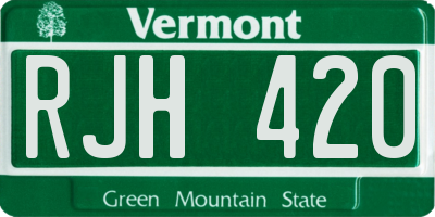 VT license plate RJH420