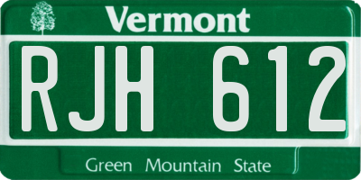 VT license plate RJH612