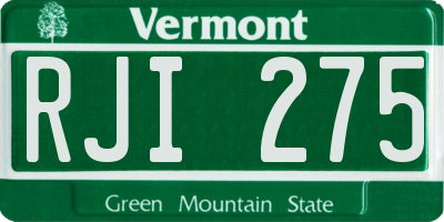 VT license plate RJI275