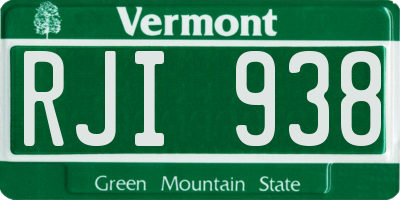 VT license plate RJI938