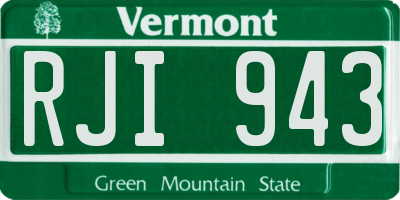 VT license plate RJI943