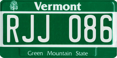 VT license plate RJJ086