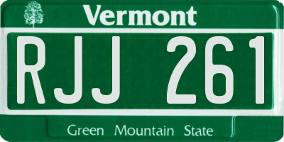 VT license plate RJJ261