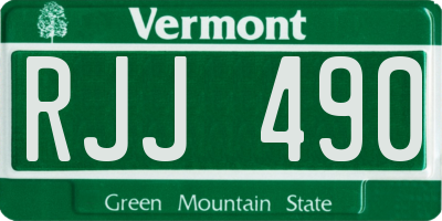 VT license plate RJJ490