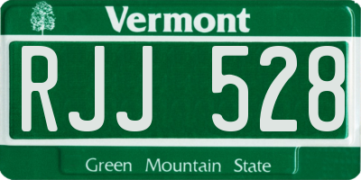 VT license plate RJJ528