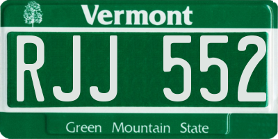 VT license plate RJJ552
