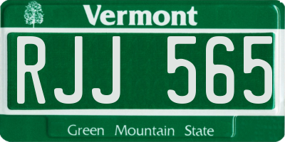 VT license plate RJJ565